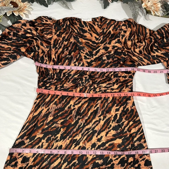 NWT‎ $595 Sandro [ 40 ] Faunie Pintucked Leopard Silk Maxi Dress In Wildcat - Picture 5 of 16